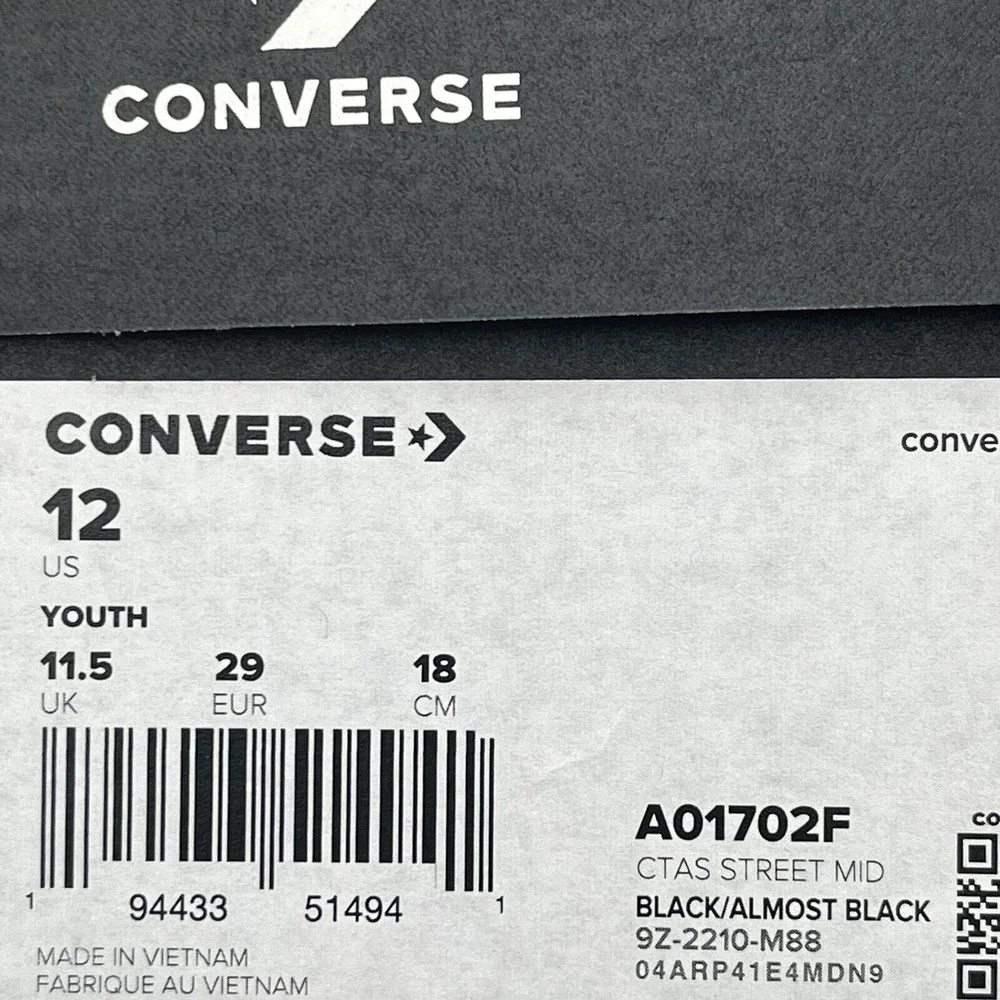 Converse Chuck Taylor All Star Little Boys Slip‎ on Shoes Size 12 Solid Black